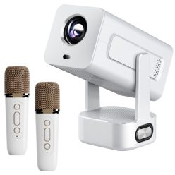   EXTRALINK SMART PROJEKTOR CINEMA&KARAOKE IMS360 1920X1080P ANDROID 13 PROJEKTOR FÜR FILME, SPIELE UND MUSIK MIT 2 MIKROFONEN, WEISS