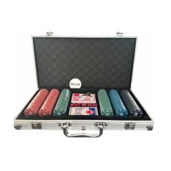   EXTRALINK Pókerkészlet 300 zsetonnal, 2 pakli kártyával, kockákkal, bőröndben