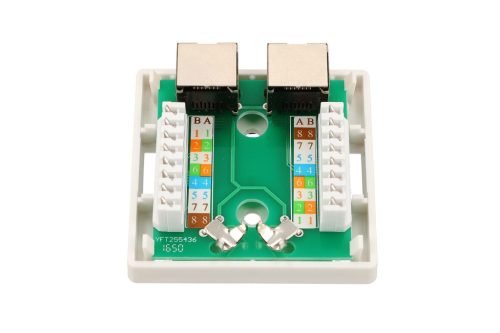 Extralink, wall-mounted socket, 2x RJ45 CAT5E STP