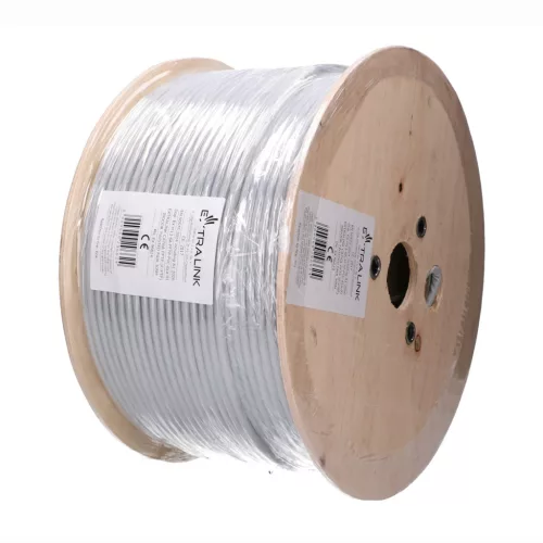 Extralink Cat6A F/FTP beltéri csavart érpáras hálózati kábel, 305 m