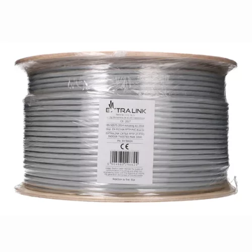 Extralink Cat6A F/FTP beltéri csavart érpáras hálózati kábel, 305 m