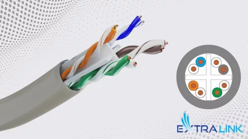Extralink CAT6A U/UTP hálózati telepítőkábel, 50 m, 10 Gb/s, 500 MHz, 24 AWG