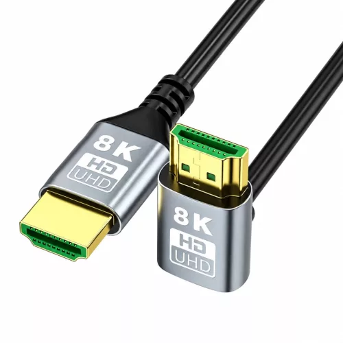 Extralink HDMI 2.1 8K HDR kábel, 2 m, felső irányú derékszögű csatlakozóval