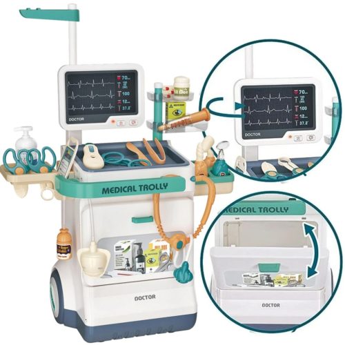 EXTRALINK TOYS interaktív orvosi készlet, nagy orvosi kocsi játék