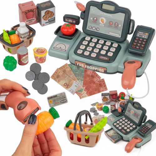 EXTRALINK TOYS Gyerek bolti pult, nagy készlet, 24 db