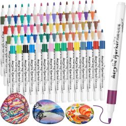 EXTRALINK Acrylmarker Set 60 Farben | zum Malen 60 Stück