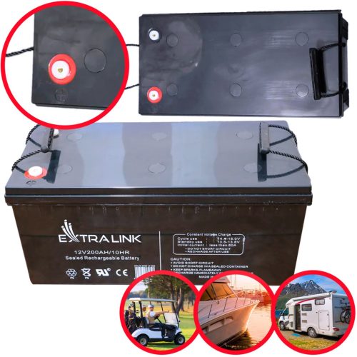 Extralink AGM 12V 200Ah akkumulátor, karbantartásmentes