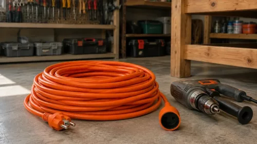 Extralink Powerlink hálózati hosszabbító, 50 m, narancssárga, földelés nélkül, 2 × 1,5 mm²