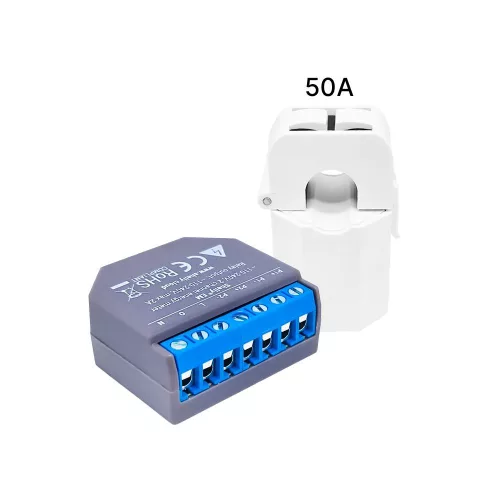 Shelly EM Wi-Fi-s energiamérő 50 A-es áramváltó lakatfogóval