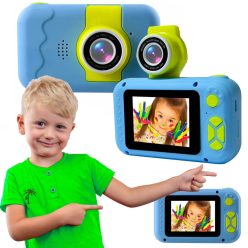   Extralink Kids Camera H135 kék, digitális fényképezőgép, szelfi objektív, 1080P, 2,0" kijelző
