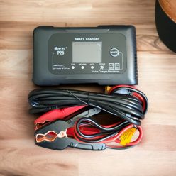   HTRC P25 12V/24V 25A intelligens töltő AGM GEL PB LiFePo4 akkumulátorokhoz krokodil csipesszel