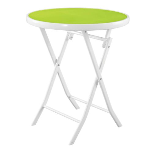 Kleine Black Forest Gartenmöbelset, zwei Stühle + weißer und grüner Tisch