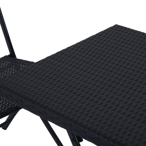 Black Forest kerti bútor szett, két szék + fekete asztal