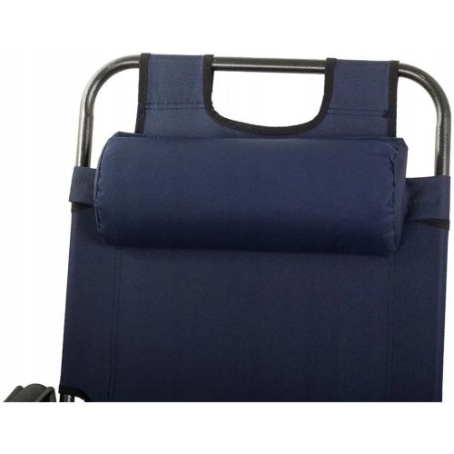 Faltbarer Gartenliegestuhl mit Kissen, Black Forest, dunkelblau