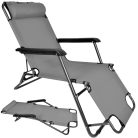 Faltbarer Gartenliegestuhl mit Kissen, Black Forest, grau