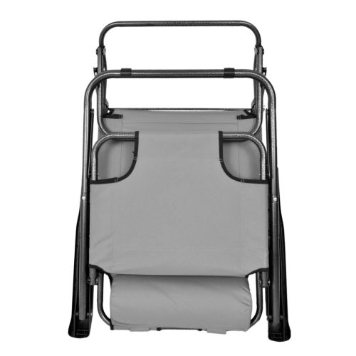 Faltbarer Gartenliegestuhl mit Kissen, Black Forest, grau