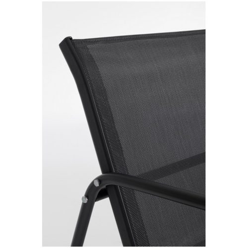 Black Forest Garden furniture set, textilene two chairs + sunbed + folding table black