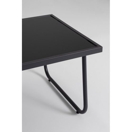 Black Forest Garden furniture set, textilene two chairs + sunbed + folding table black