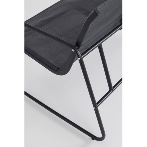 Black Forest Garden furniture set, textilene two chairs + sunbed + folding table black