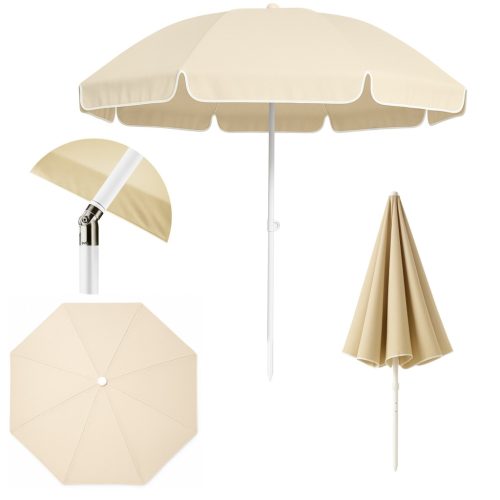 Black Forest Kompakt-Strandschirm, 1,8 m beige