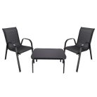 Classic Black Forest kerti bútor szett, Textilene két szék + fekete asztal