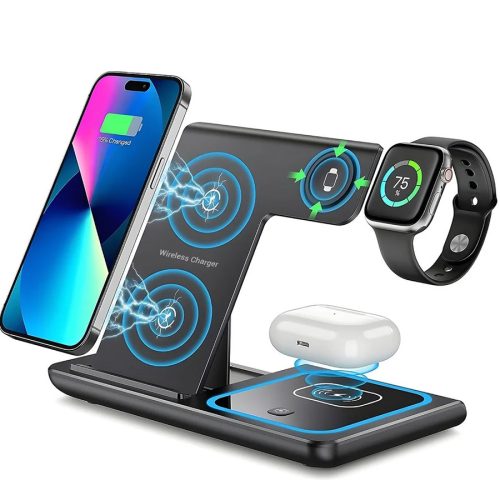 Induction charging station, wireless, 3-in-1 multifunctional