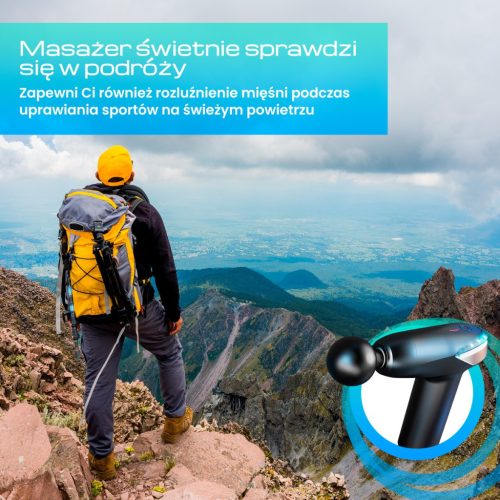 Extralink Lite Muscle Massager, 3200 RPM, 6 Interchangeable Heads