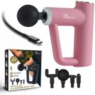 Extralink Mini Pink Muscle Massager with 4 interchangeable heads