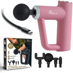   Extralink Mini Pink Muscle Massager with 4 interchangeable heads
