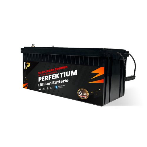 Perfektium PB series 12.8V 200Ah Lithium LiFePO4 battery (BMS, Bluetooth) for solar systems, RVs, boats