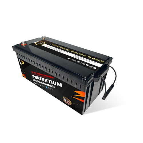 Perfektium PB series 12.8V 200Ah Lithium LiFePO4 battery (BMS, Bluetooth) for solar systems, RVs, boats