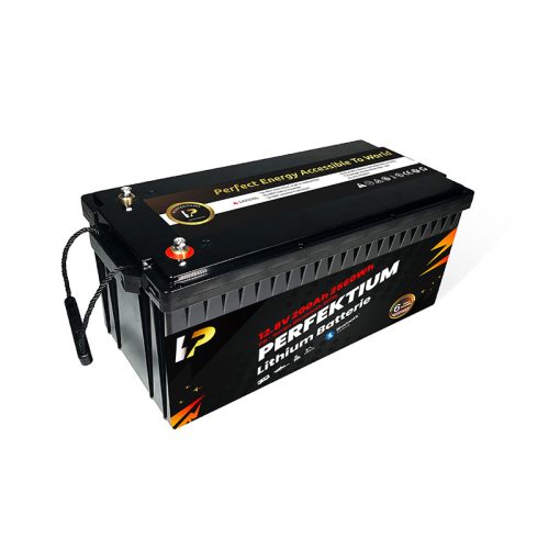 Perfektium PB series 12.8V 200Ah Lithium LiFePO4 battery (BMS, Bluetooth) for solar systems, RVs, boats