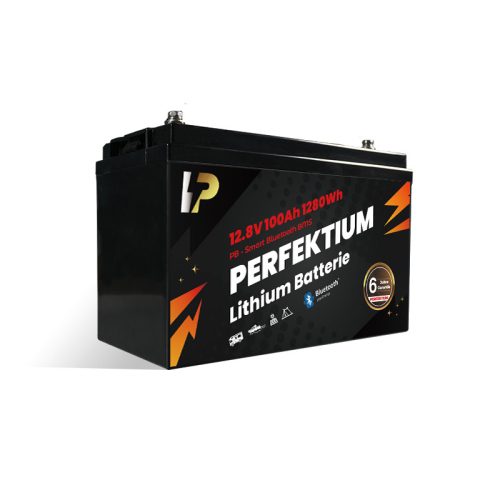 Perfektium PB series 12.8V 100Ah Lithium LiFePO4 battery (BMS, Bluetooth) for solar systems, motorhomes, boats