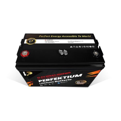 Perfektium PB series 12.8V 100Ah Lithium LiFePO4 battery (BMS, Bluetooth) for solar systems, motorhomes, boats