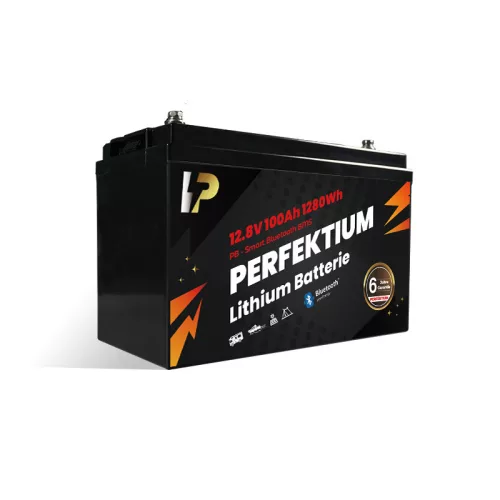 Perfektium PB-Serie 25.6V 100Ah Lithium LiFePO4 Akku (BMS, Bluetooth) für Solarsysteme, Wohnmobile, Boote