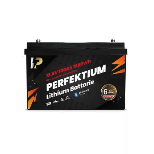 Perfektium PB-Serie 25.6V 100Ah Lithium LiFePO4 Akku (BMS, Bluetooth) für Solarsysteme, Wohnmobile, Boote