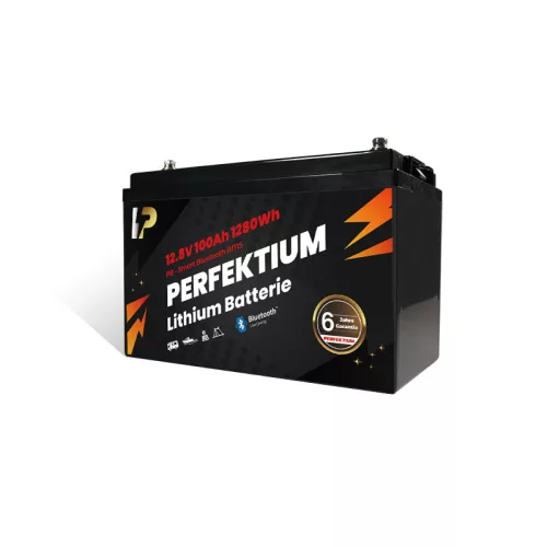 Perfektium PB-Serie 25.6V 100Ah Lithium LiFePO4 Akku (BMS, Bluetooth) für Solarsysteme, Wohnmobile, Boote