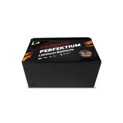 Perfektium PB-Serie 25.6V 100Ah Lithium LiFePO4 Akku (BMS, Bluetooth) für Solarsysteme, Wohnmobile, Boote