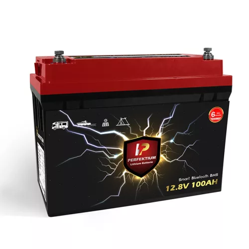 Perfektium PF-Serie 12.8V 100Ah Lithium LiFePO4 Akku (BMS, Bluetooth, Heizfolie) für Solarsysteme, Wohnmobile, Boote