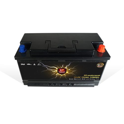 Perfektium PF series 12.8V 100Ah Underseat Lithium LiFePO4 battery (BMS, Bluetooth, Heating Film) for solar systems, RVs, boats