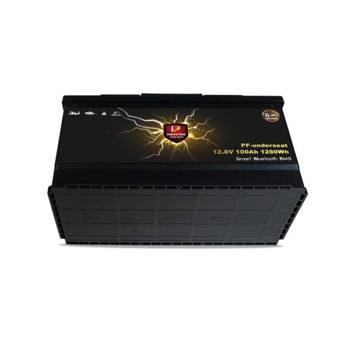 Perfektium PF series 12.8V 100Ah Underseat Lithium LiFePO4 battery (BMS, Bluetooth) for solar systems, RVs, boats