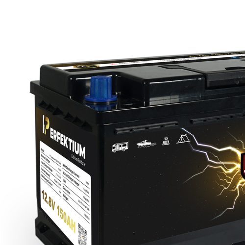 Perfektium PF series 12.8V 150Ah Underseat Lithium LiFePO4 battery (BMS, Bluetooth) for solar systems, RVs, boats