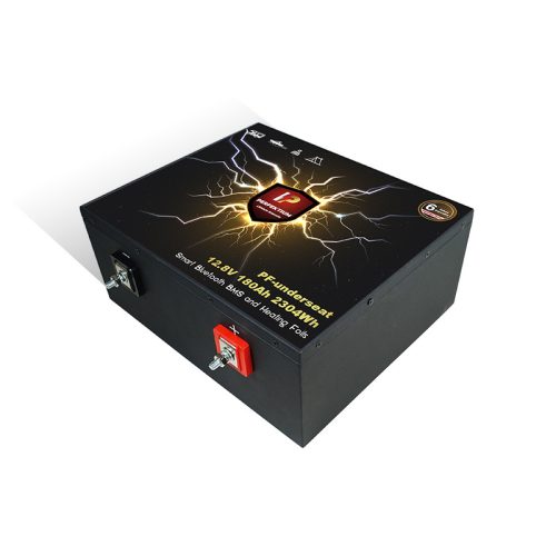 Perfektium PF series 12.8V 200Ah Underseat Lithium LiFePO4 battery (BMS, Bluetooth, Heating Film) for solar systems, RVs, boats