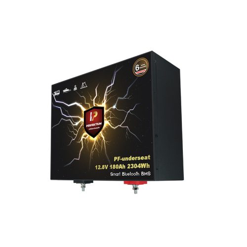 Perfektium PF series 12.8V 200Ah Underseat Lithium LiFePO4 battery (BMS, Bluetooth) for solar systems, RVs, boats
