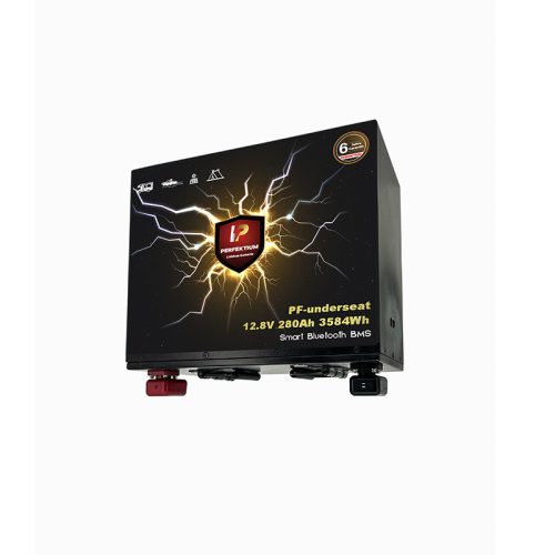 Perfektium PF Series 12.8V 280Ah Underseat Lithium LiFePO4 Battery (BMS, Bluetooth) for Solar Systems, RVs, Boats