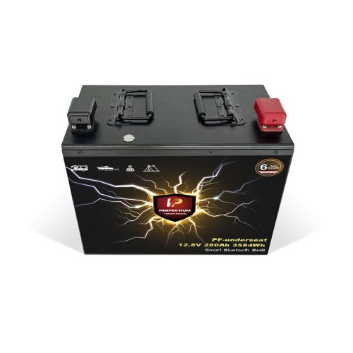 Perfektium PF Series 12.8V 280Ah Underseat Lithium LiFePO4 Battery (BMS, Bluetooth) for Solar Systems, RVs, Boats