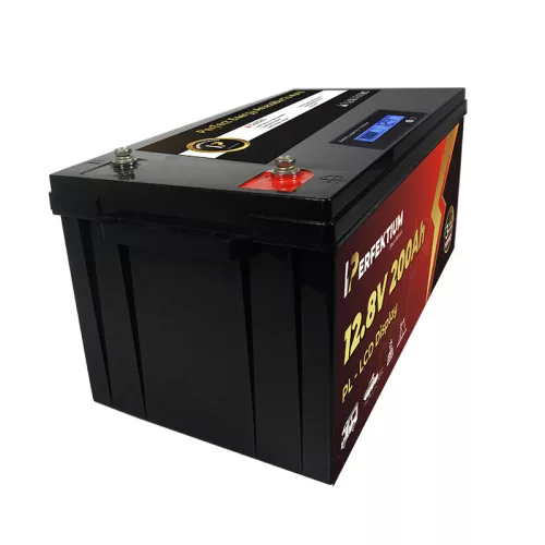 Perfektium PL Serie 12.8V 200Ah Lithium LiFePO4 Batterie (integriertes BMS und LCD-Display) für Solarsysteme, Wohnmobile, Boote