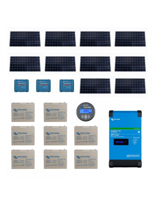 PRO04 Szigetüzemű napelemes rendszer Victron Energy EasySolar-II 48V 3000VA, 200Ah AGM szolár vagy LiFePO4 akkumulátor