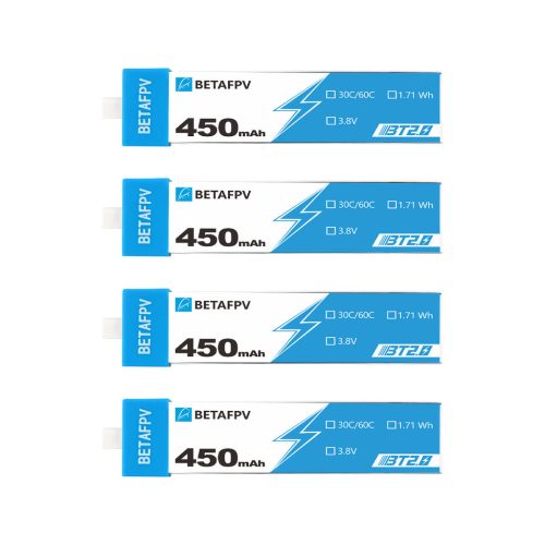 BetaFPV BT2.0 450mAh Battery Pack (4 pcs), 3.8 V