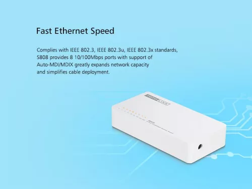 Totolink S808 | Switch | 8x RJ45 100Mb/s, Desktop